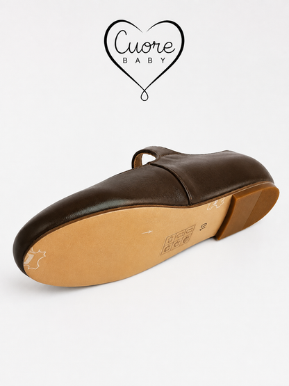 Genuine Leather Mary Jane girl shoes. Private school Mary Jane shoes. Dark brown Mary Jane leather shoes.